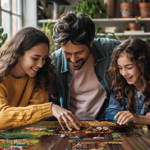 White Mountain Parkside Coffee Puzzle 1000 Piece Fall Jigsaw Puzzles for Adults and Women in Saudi Arabia