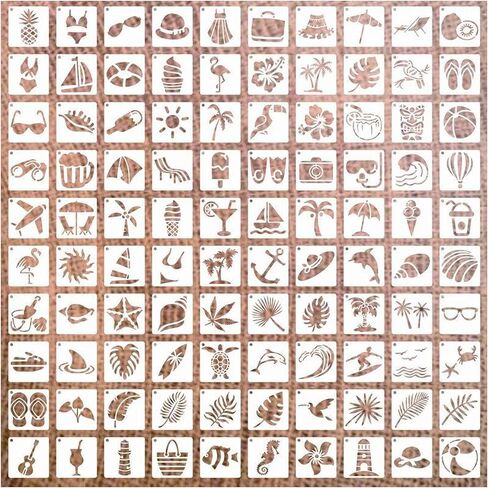 100 PCS Stencils للطلاء على الحرف الخشبية القابلة لإعادة الاستخدام القابلة لإعادة الاستخدام قوالب الرسم الأزهار والنباتات النباتية لفن DIY ، ديكور المنزل ، الخشب ، الزجاج ، النسيج (2x2 بوصة ، الأبجدية ماندالا) in Kuwait