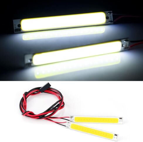 2Pcs RC Chassis Lights Lamp Upgrade Parts for Tra-xxas TRX-4 TRX-6 Axial SCX10 II 90046 D90 D110 TF2 1/10 RC Crawler Car Drift Truck Buggy (White) in Saudi Arabia