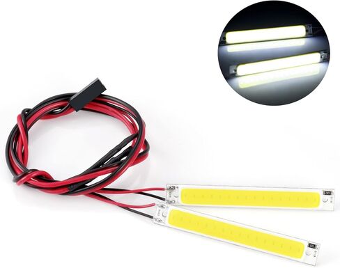 2Pcs RC Chassis Lights Lamp Upgrade Parts for Tra-xxas TRX-4 TRX-6 Axial SCX10 II 90046 D90 D110 TF2 1/10 RC Crawler Car Drift Truck Buggy (White) in Saudi Arabia