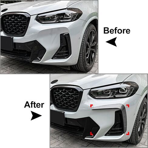 غطاء تنفيس الهواء الأمامي المفسد CHCURY1 ، غطاء مفسد مفسد مفسد أمامي من أجل BMW X3 G01 X4 G02 M Sport 2022 2023 ، ألياف الكربون أسود in Saudi Arabia