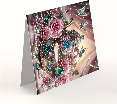 Maiyiyi 6 Pack DIY Good Morning Diamond Art Retaing Cards ، Coffee Diamond Painting Cards ، Butterfly Rose Diamond Art Cards with Andivets for Family Friends Holiday Birthday in Saudi Arabia