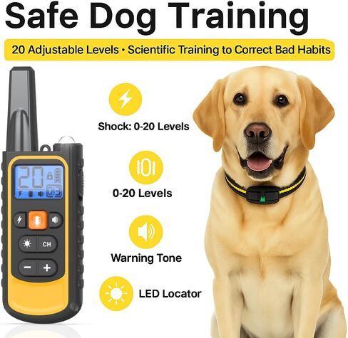 Waterproof Dog Shock Collar with Remote 3300 FT – 3 Modes Beep Vibrate Static, LED Light, 20-Level Adjustable, Rechargeable Training Collar for Small Medium Large Dogs 8-120 lbs in Saudi Arabia