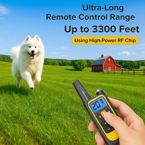 Waterproof Dog Shock Collar with Remote 3300 FT – 3 Modes Beep Vibrate Static, LED Light, 20-Level Adjustable, Rechargeable Training Collar for Small Medium Large Dogs 8-120 lbs in Saudi Arabia