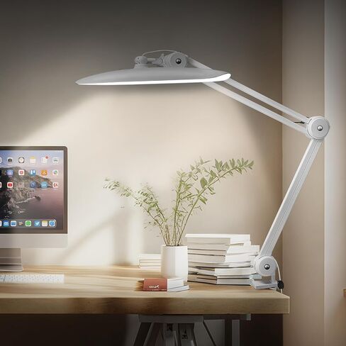 20 "مصباح مكتب LED مع المشبك ، 24W CCT ضوء الظفر قابلة للتعديل قابلة للضبط للمكتب ، 120 LEDS المعادن دوارة النهار لتصبح لتكنولوجيا الأظافر المهندس المعماري المعماري ، أبيض ، أبيض in Saudi Arabia