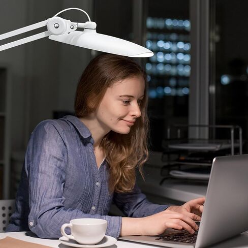 20 "مصباح مكتب LED مع المشبك ، 24W CCT ضوء الظفر قابلة للتعديل قابلة للضبط للمكتب ، 120 LEDS المعادن دوارة النهار لتصبح لتكنولوجيا الأظافر المهندس المعماري المعماري ، أبيض ، أبيض in Saudi Arabia
