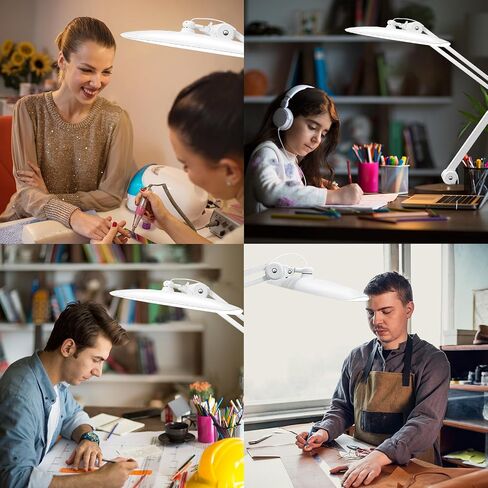 20 "مصباح مكتب LED مع المشبك ، 24W CCT ضوء الظفر قابلة للتعديل قابلة للضبط للمكتب ، 120 LEDS المعادن دوارة النهار لتصبح لتكنولوجيا الأظافر المهندس المعماري المعماري ، أبيض ، أبيض in Saudi Arabia