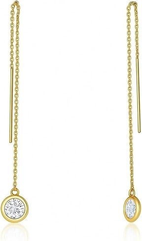 BERRICLE Sterling Silver Cubic Zirconia CZ Fashion Threader Earrings for Women in Saudi Arabia