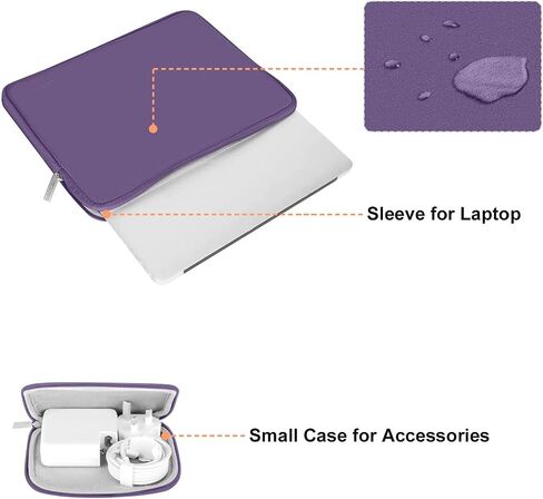 MOSISO Compatible with MacBook Air 13 inch Case 2024 2023 2022 M3 A3113 M2 A2681 Touch ID, Plastic Hard Shell&Keyboard Cover&Screen Film&Type C Adapter&Neoprene Bag, Imperial Purple&Grape Purple in Saudi Arabia