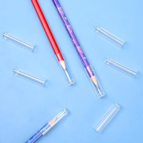 18 PCS قلم رصاص أعلى قبعات قلم رصاص بلاستيكي أقلام رصاص طرف واقي بُقلّل أقلام الرصاص أعلى القبعات القطرات لأصحاب موسع القلم الخشبي لتوصيلات مكتب طالب المكتب in Kuwait