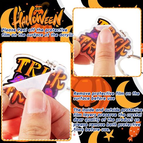 Kigeli 60 Pcs Halloween Keychain Party Favors Horror Keychain Bulk Ghost Bat Cat Pumpkin Skeletons Keychain Halloween Hanging Key Ring Accessories for Kids Adults Halloween Party Gift in Saudi Arabia