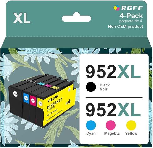 استبدال خرطوشة الحبر الأسود عالي العائد لـ HP 952 XL حبر خراطيش استخدام مع OfficeJet Pro 7740 8210 8710 8720 8740 8715 7720 8725 8730 8216 (4 حزم) in Saudi Arabia