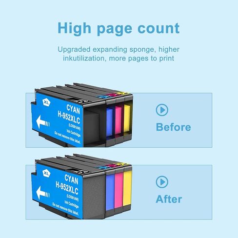 استبدال خرطوشة الحبر الأسود عالي العائد لـ HP 952 XL حبر خراطيش استخدام مع OfficeJet Pro 7740 8210 8710 8720 8740 8715 7720 8725 8730 8216 (4 حزم) in Saudi Arabia