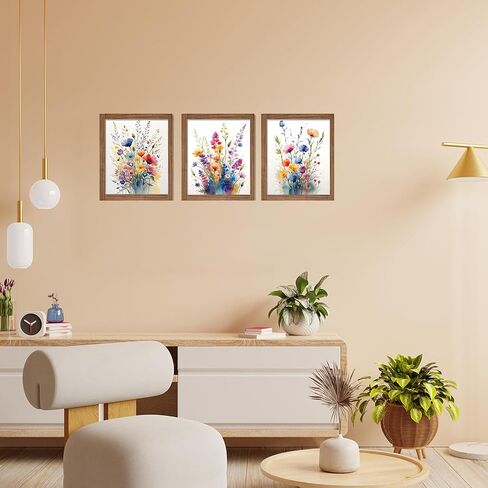 JWVK Floral Diamond Art Kits 3 Pack, Cottagecore Colorful Wildflower Botanical DIY Diamond Gem Painting Art Kits for Girls Kids Adults Beginners, Floral Room Decor 10x11.8 Inch in Saudi Arabia