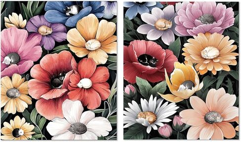JWVK Floral Diamond Art Kits 3 Pack, Cottagecore Colorful Wildflower Botanical DIY Diamond Gem Painting Art Kits for Girls Kids Adults Beginners, Floral Room Decor 10x11.8 Inch in Saudi Arabia