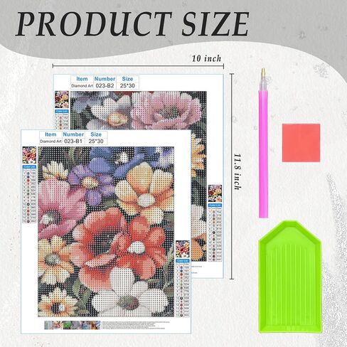 JWVK Floral Diamond Art Kits 3 Pack, Cottagecore Colorful Wildflower Botanical DIY Diamond Gem Painting Art Kits for Girls Kids Adults Beginners, Floral Room Decor 10x11.8 Inch in Saudi Arabia