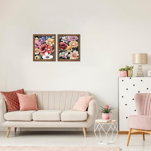 JWVK Floral Diamond Art Kits 3 Pack, Cottagecore Colorful Wildflower Botanical DIY Diamond Gem Painting Art Kits for Girls Kids Adults Beginners, Floral Room Decor 10x11.8 Inch in Saudi Arabia