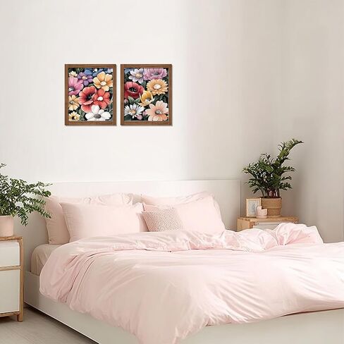 JWVK Floral Diamond Art Kits 3 Pack, Cottagecore Colorful Wildflower Botanical DIY Diamond Gem Painting Art Kits for Girls Kids Adults Beginners, Floral Room Decor 10x11.8 Inch in Saudi Arabia