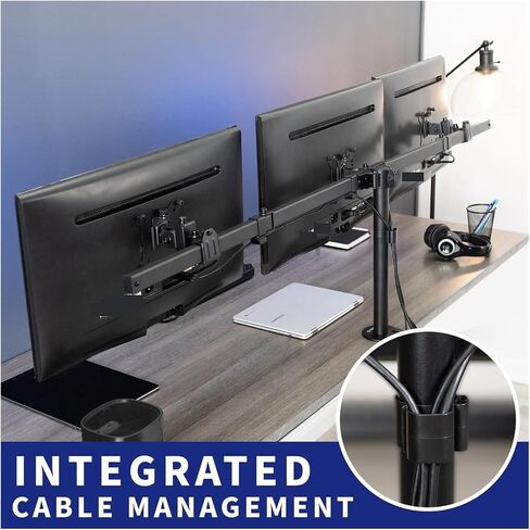 Heavy Duty Recessed Wall Triple Monitor Desk Stand, 3 Screens up to 27" in Saudi Arabia