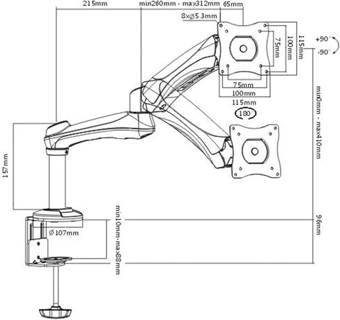 واحد شاشة LCD Monitor Desk Mount Bracket دوارة للأعلى- in Saudi Arabia