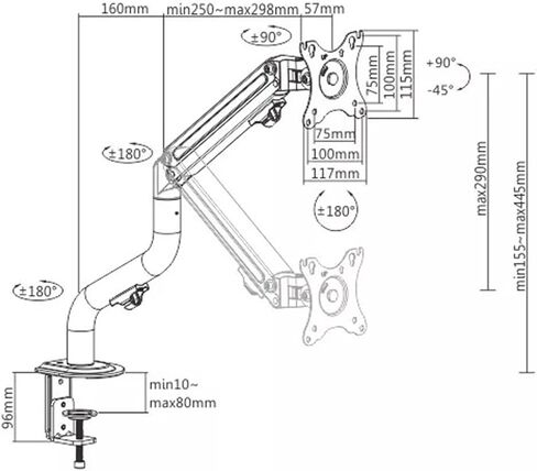 Single Arm TV LCD Monitor Desk Mount Bracket in Saudi Arabia