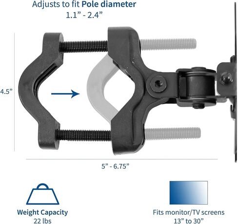 Steel Pole Mounting Pitch Plate | Fits 13 to 30 Inch Screens - in Saudi Arabia