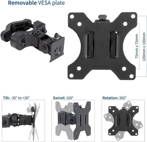 Steel Pole Mounting Pitch Plate | Fits 13 to 30 Inch Screens - in Saudi Arabia