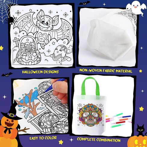 24 Pcs Butterfly Coloring Goodies Bags with 144 Makers Mandala Recycle Gift Bags Color Your Own Totes for Kids DIY Painting Art Crafts Spring Insects Birthday Party Favors(Butterfly) in Saudi Arabia