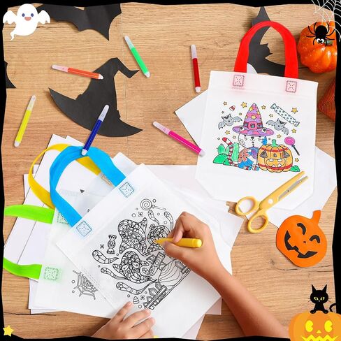 24 Pcs Butterfly Coloring Goodies Bags with 144 Makers Mandala Recycle Gift Bags Color Your Own Totes for Kids DIY Painting Art Crafts Spring Insects Birthday Party Favors(Butterfly) in Saudi Arabia