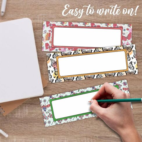 30 Pcs Self Adhesive Name Tags, Labels in 3 Styles, minimalism Black & White, Students Desk Labels, Classroom accessories, Storage Box Labels，Classroom Office Decorations & Supplies - A02 in Kuwait