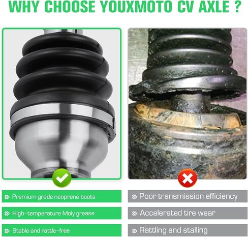 Youxmoto CV المحور الأمامي الأيسر الأيمن لـ Kubota RTV 900 04-11/ RTV 1100 2007-2013/ RTV 1140CPX 2011-2016، 4340 محاور فولاذية كرومولي، K7561-15310، K7561-15313 in Kuwait