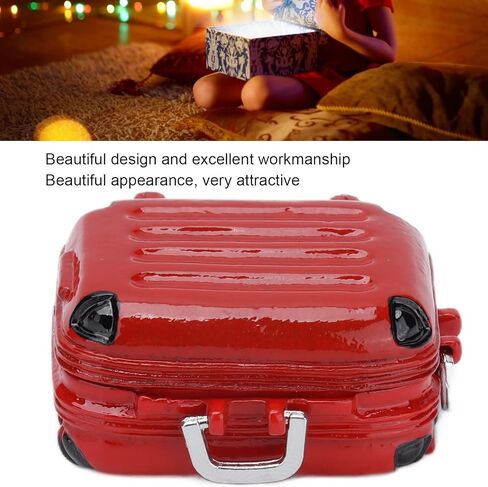لعبة Dollhouse Accessories Cute Mini Travel Dascase ، حقيبة صعبة Mini Travel Surcase جذابة للدمى (أحمر) in Kuwait