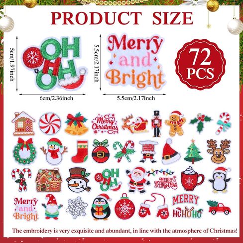 Janinka 72 Pcs Halloween Iron on Patches Boo Pumpkin Bat Ghost Sew on Embroidered Applique Rrepair Patch DIY Crafts Festive Gifts for Halloween Clothing Hat Bag Backpack DIY Crafts Decor in Saudi Arabia
