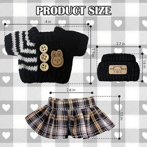 17cm Clothes Set for Doll, 2025 Stylish Hat & Skirt & Sweater 3 Piece Handcrafted Crochet Outfit Sets, 15-17cm Adorable Dolls Clothes Accessories Suit, Dress up Unique Style (Blue) in Saudi Arabia