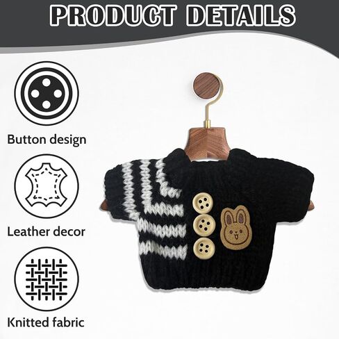17cm Clothes Set for Doll, 2025 Stylish Hat & Skirt & Sweater 3 Piece Handcrafted Crochet Outfit Sets, 15-17cm Adorable Dolls Clothes Accessories Suit, Dress up Unique Style (Blue) in Saudi Arabia