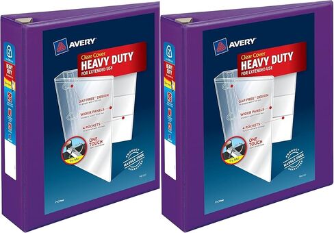 Avery Heavy-Duty View 3 Binder Ring ، 2 "حلقات EZD لمسة واحدة ، رابط واحد أرجواني (حزمة 2) in Saudi Arabia