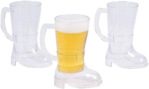 الشرقية التجارة das boot البلاستيك steins - 10 أوقية | 12 أكواب بيرة واضحة ، أكواب مثالية يمكن التخلص منها وإكسسوارات البيرة للاحتفالات بمهرجان أكتوبر ، وألعاب الشرب ، والمهرجانات والمزيد in Saudi Arabia