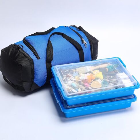Soulchen Play Therapy Sandtray Portable Starter Kit - Sandtray Play مع صينية ورمل وحقيبة تخزين وفرشاة و 178 مصغرة من الخيال الطبيعي والعديد من الموضوعات الأخرى للعلاج النفسي in Kuwait