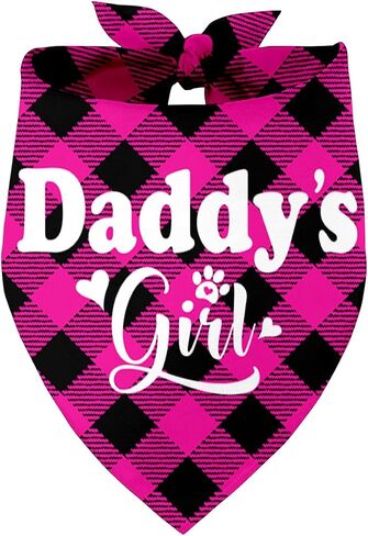 Daddy's Girl Dog Bandana - ملحق وشاح للحيوانات الأليفة للكلاب الصغيرة والمتوسطة - الكلاب الكبيرة - عيد ميلاد ، عيد الميلاد ، هدية عيد الأب (E8) in Saudi Arabia
