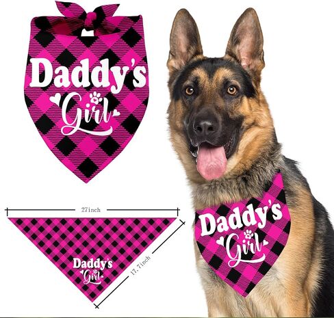 Daddy's Girl Dog Bandana - ملحق وشاح للحيوانات الأليفة للكلاب الصغيرة والمتوسطة - الكلاب الكبيرة - عيد ميلاد ، عيد الميلاد ، هدية عيد الأب (E8) in Saudi Arabia