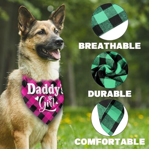 Daddy's Girl Dog Bandana - ملحق وشاح للحيوانات الأليفة للكلاب الصغيرة والمتوسطة - الكلاب الكبيرة - عيد ميلاد ، عيد الميلاد ، هدية عيد الأب (E8) in Saudi Arabia