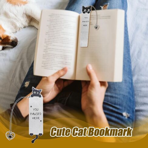2PCS Cat Longmarks for Women ، Gut Mongmark Gifts Homports Reading Association Funny Cat Lover Gifts لعشاق الكتب المراهقين الأولاد والبنات in Saudi Arabia