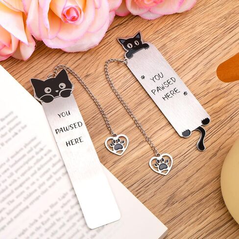 2PCS Cat Longmarks for Women ، Gut Mongmark Gifts Homports Reading Association Funny Cat Lover Gifts لعشاق الكتب المراهقين الأولاد والبنات in Saudi Arabia