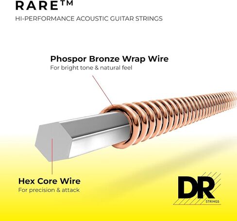 سلاسل DR نادرة - الفوسفور البرونزي AcousticHex Core 10-48 in Saudi Arabia