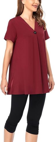 طقم بيجامة حريمي من COLORFULLEAF بأكمام قصيرة وسراويل كابري ملابس نوم ناعمة مكونة من قطعتين طقم Pjs صيفي مع جيوب in Kuwait