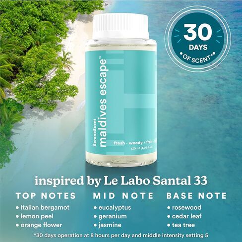 Homedics SereneScent Moroccan Magic Fragrance Oil Bottle, 120 ml, Clean & Natural, Fruity & Woody Fragrance Oil for Home Air, Use with Homedics SereneScent Diffusers in Kuwait