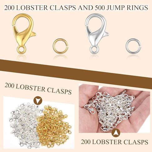 700pcs Clow Claw Clasps ومجموعة حلقات القفزة المفتوحة ، قفل الذهب والفضة 12 مم و Clasures Clasps Clasps Clasps for Jewelry Making in Kuwait