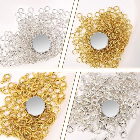 700pcs Clow Claw Clasps ومجموعة حلقات القفزة المفتوحة ، قفل الذهب والفضة 12 مم و Clasures Clasps Clasps Clasps for Jewelry Making in Kuwait