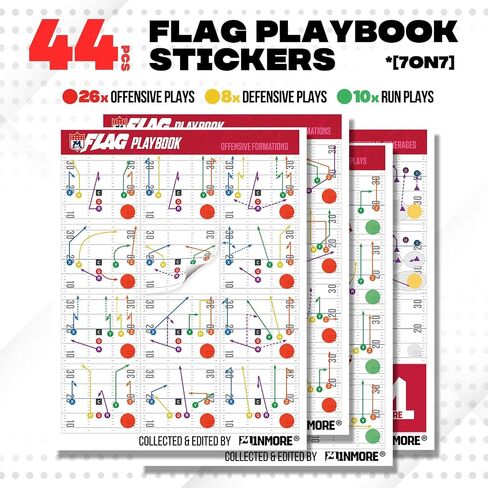1nmore 5V5 ، 7V7 Football Wristbands مع نظام Playbook System ، مدرب معصم قورتربك للشباب ، Flag Football Wrist Bands مع ملصقات مسرحيات وبطاقات PVC in Kuwait