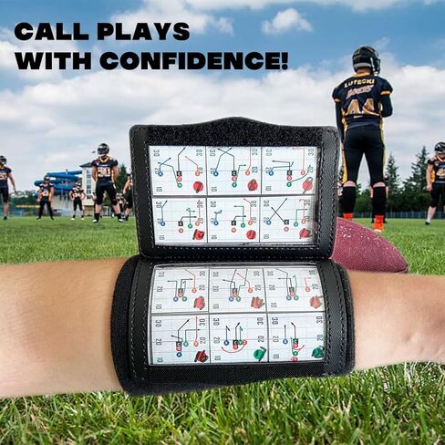1nmore 5V5 ، 7V7 Football Wristbands مع نظام Playbook System ، مدرب معصم قورتربك للشباب ، Flag Football Wrist Bands مع ملصقات مسرحيات وبطاقات PVC in Kuwait